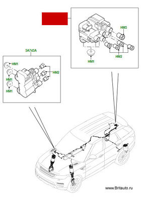 Range Rover L405 L494 Hava Süspansiyon Valfi Blokları OEM LR070246